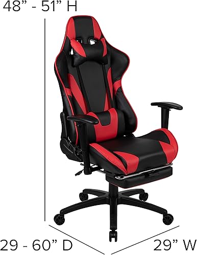 Miniatura 381 de Flash Furniture Juego de escritorio para juegos negro y silla de carreras blanco/negro con soporte para tazas, gancho para auriculares y soporte