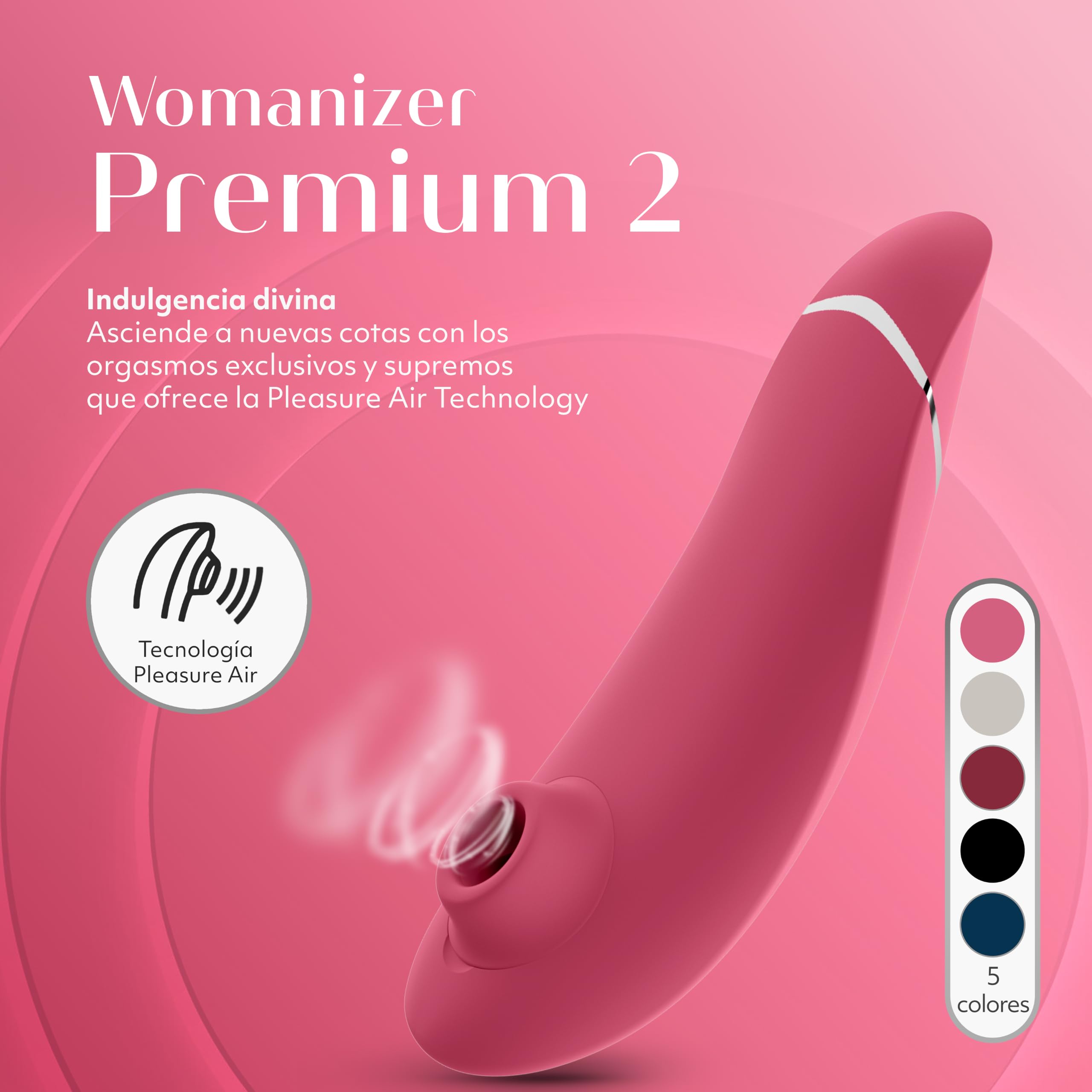 Womanizer Premium 2 succionador de clítoris visto en El placer es mío | Estimulador de clítoris | Vibrador sumergible para mujer | 14 niveles de intensidad | Juguete erótico para parejas | Rosa