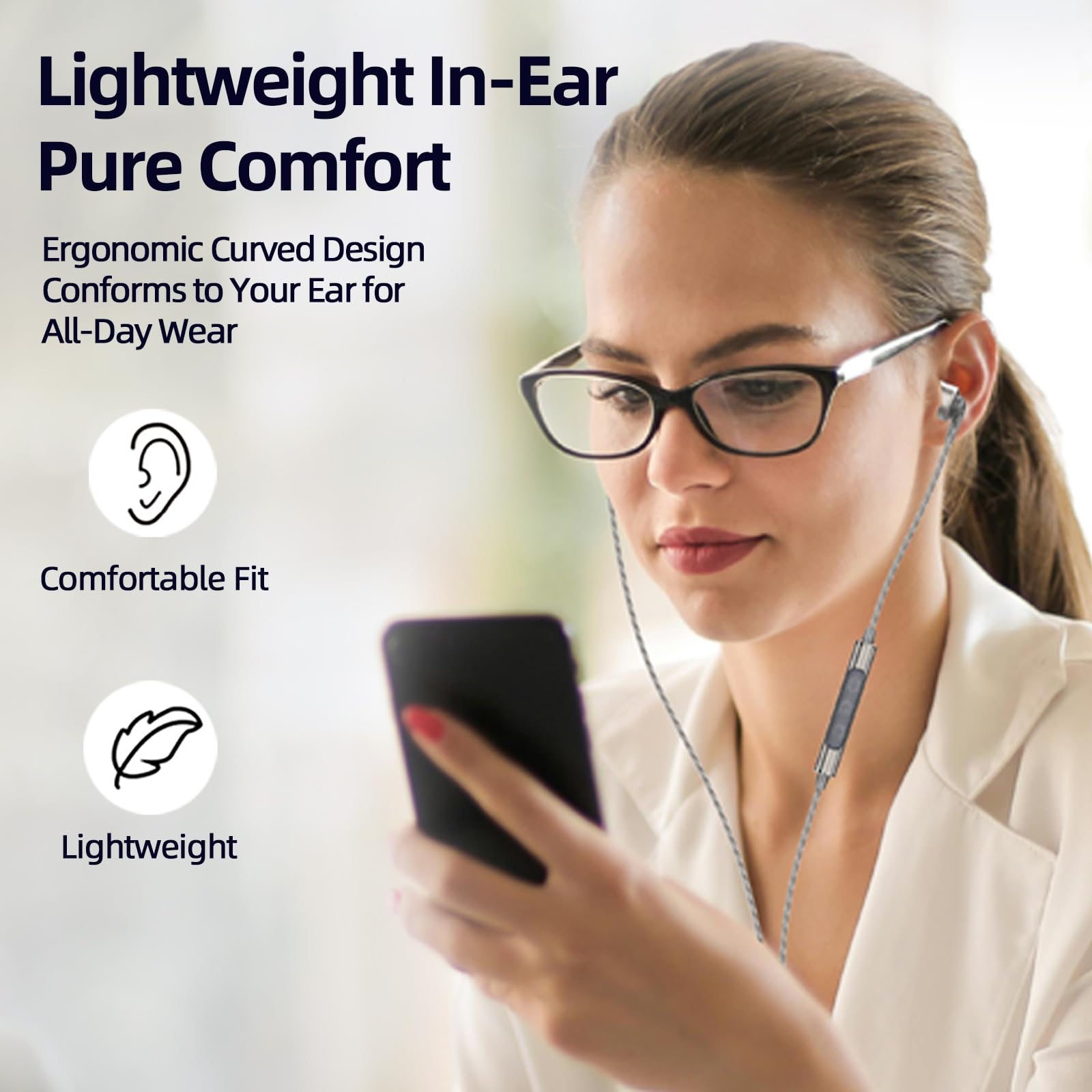 SoundMAGIC E80D Digital USB C Headphones - Type C Wired Earbuds with Microphone HiFi Stereo Earphones Powerful Bass Noise Isolating Compatible with Android Device, Gunmetal