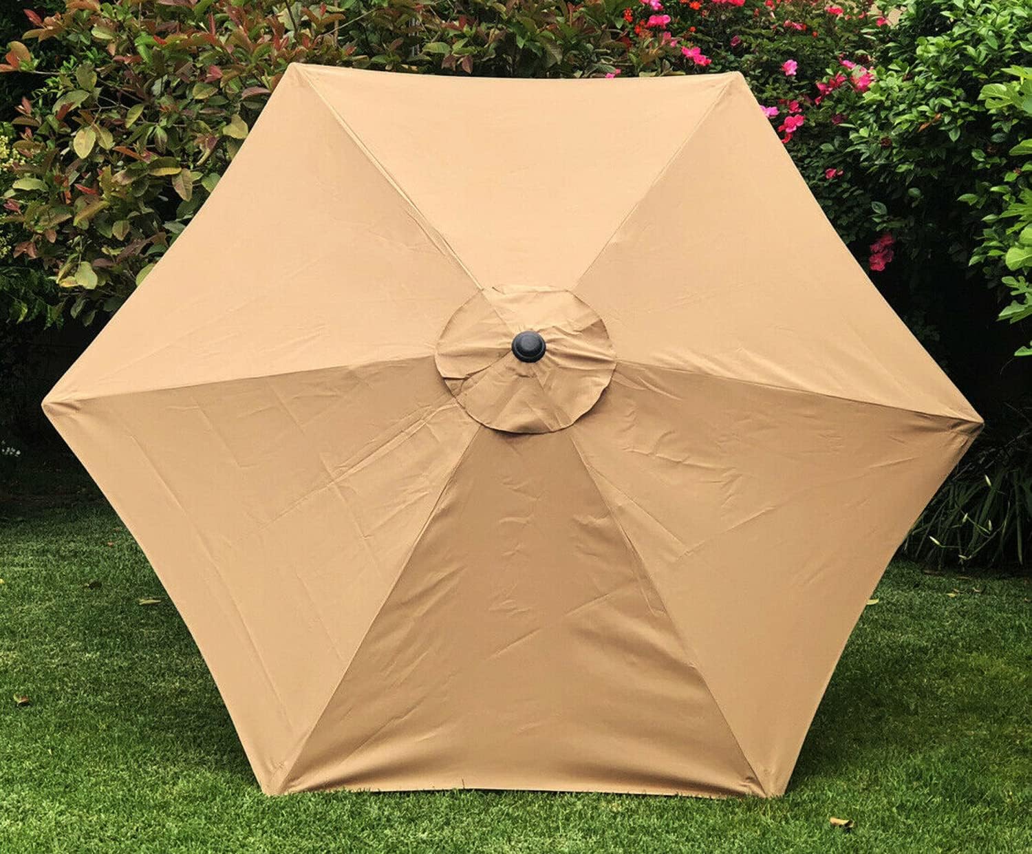 BELLRINO DECOR 10ft 6 Ribs Replacement Light Coffee Strong and Thick Umbrella Canopy (Canopy Only) LIGHT-106