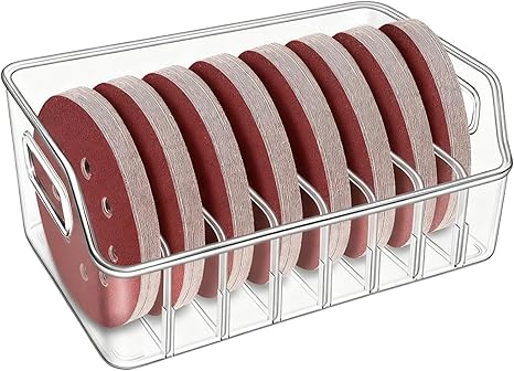 5 Inch Sandpaper Holder Storage Rack 8 Slots Clear Acrylic