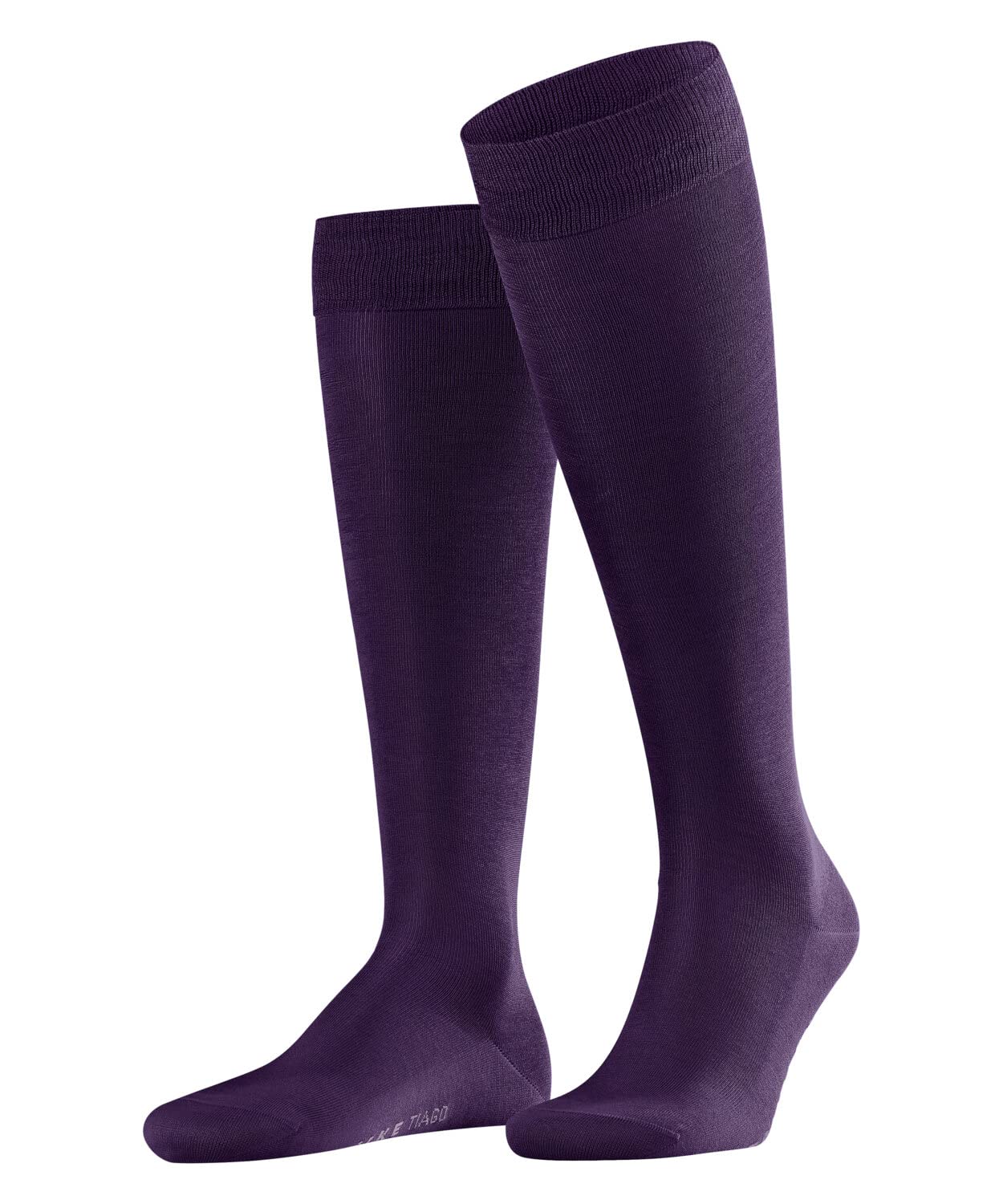 FALKE Herren Kniestrümpfe Tiago M Kh Fil d´Écosse Baumwolle lang einfarbig 1 Paar, Blau Wine Berry 8860, 43-44