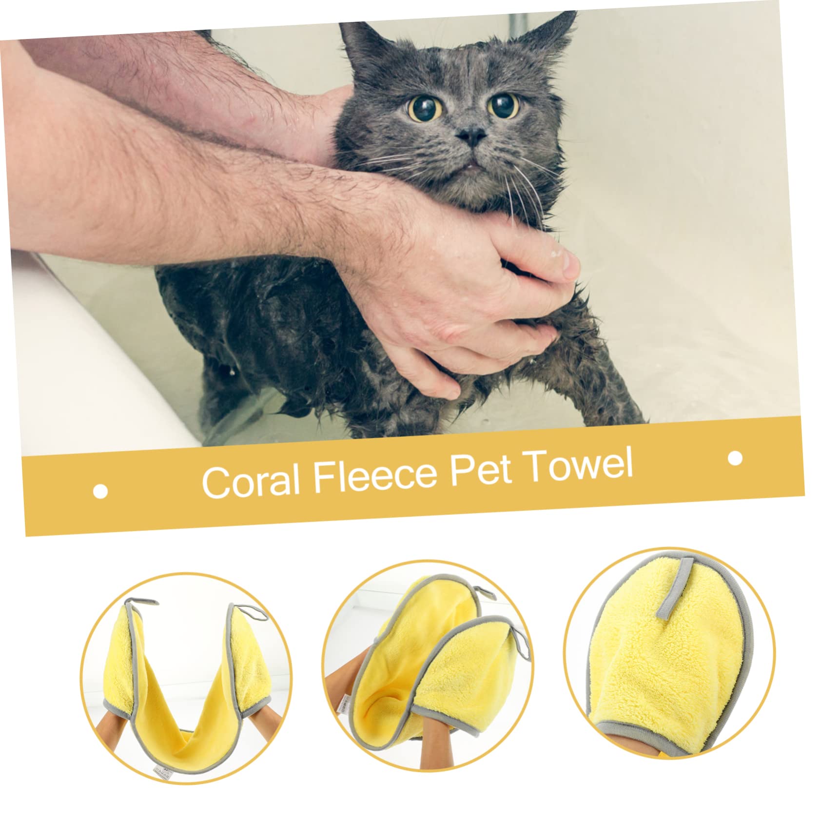 Housoutil 3pcs Dog Cat Bath Towel Multipurpose Pet Towel Set Soft Cozy Quick Drying for Pet Bathing