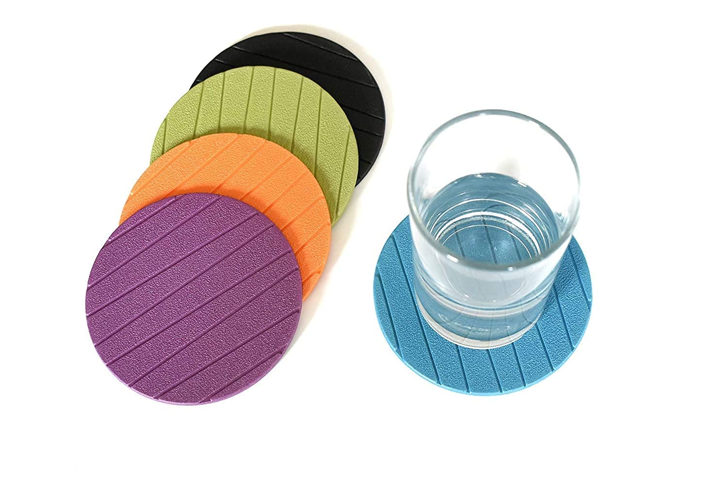 VT Global 6 pcs Useful Round Shape Plain Silicone Cup mat Coaster Drinking Tea Coffee Mug Wine mat for Home, Coster (Multicolor)-image-13