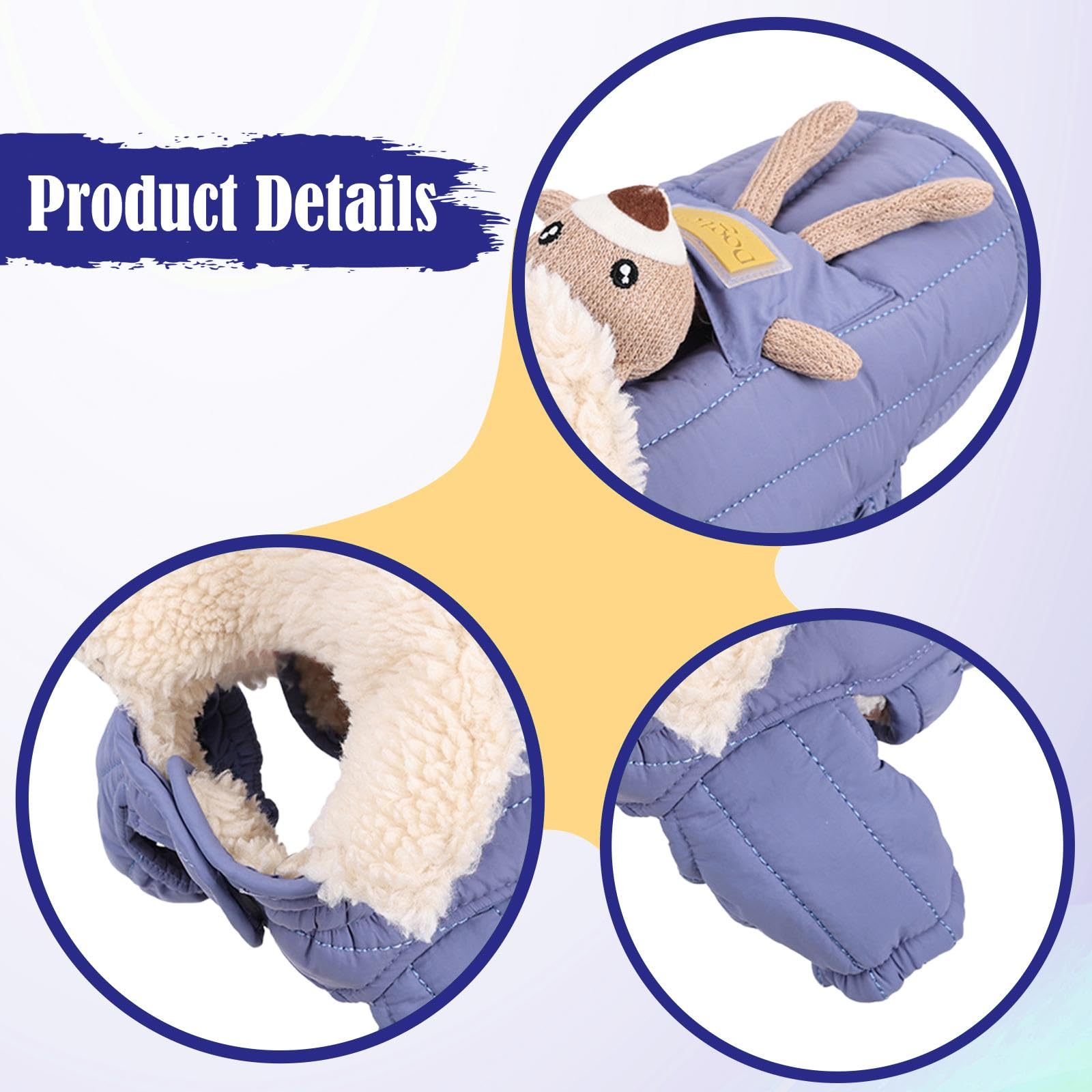 Chaqueta de Invierno para Perro Ropa para Clima Frío Abrigo para Nieve Chaleco de Poliéster con Forro Polar Cálido Adecuado para Otoño E Invierno, Blue M