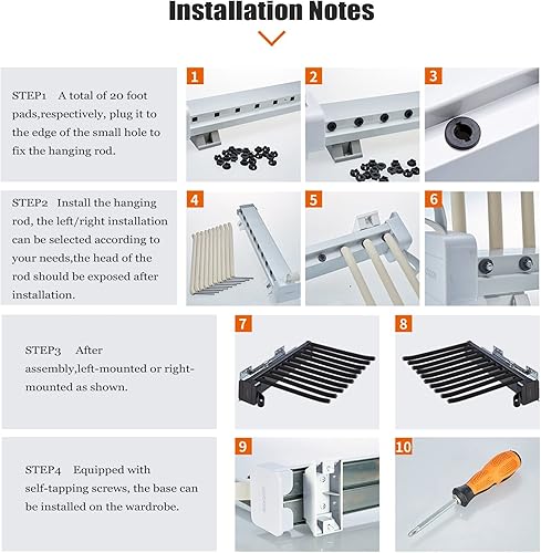 Miniatura 8 de Perchero extraíble para 22 brazos, barra silenciosa para colgar pantalones de armario, barra de materiales flocados, percha extensible para