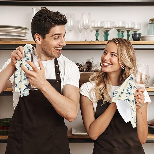 Miniatura 7 de Decorative Hand Towels for Bathroom - Retro Blue Butterfly Print Soft Absorbent Small Bath Hand Towels for Kitchen, Farmhouse, Spa, Hotel, Guest Tea