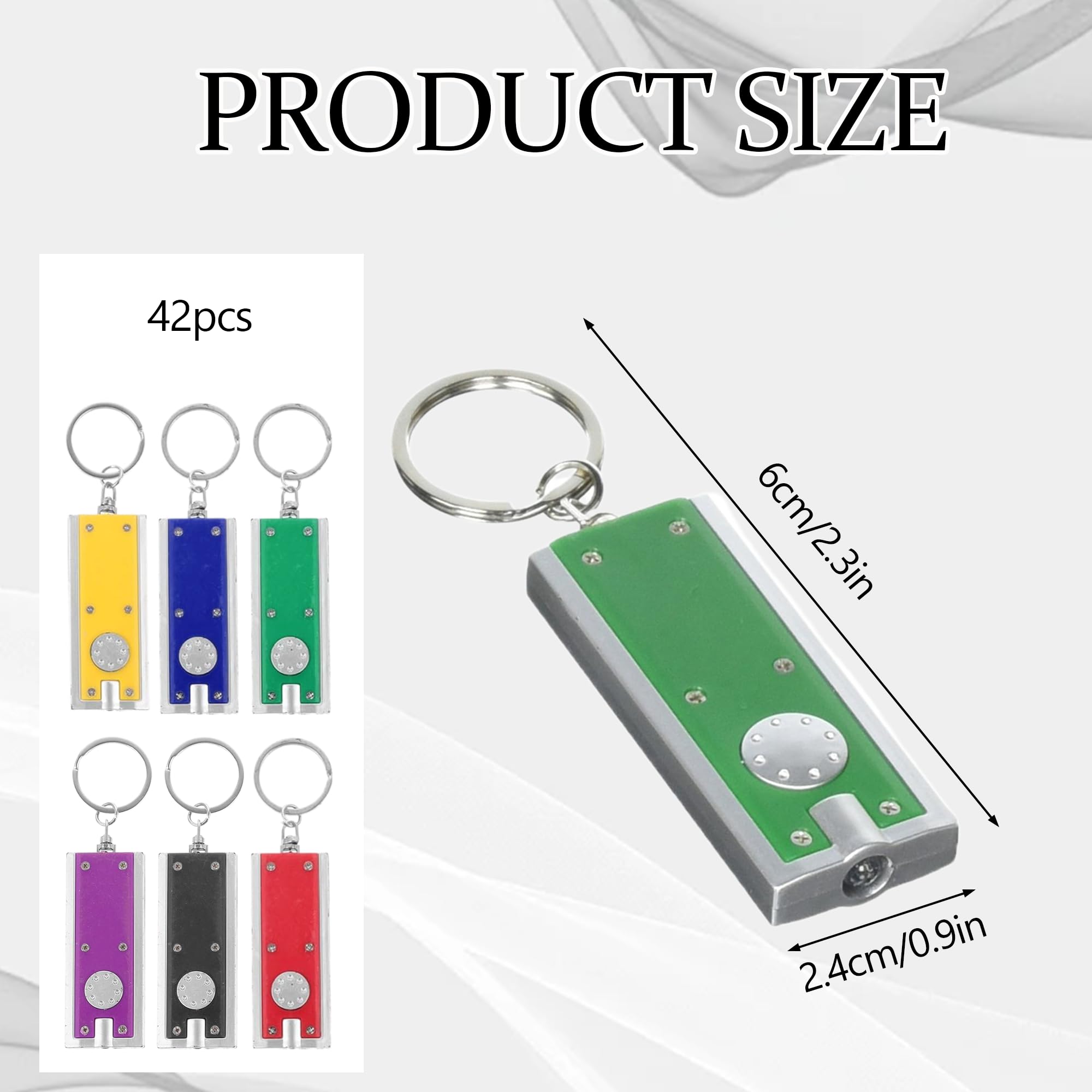 42 szt. Mini latarka, brelok, luzem, kolorowe, małe, przenośne światła LED, ultralekka latarka, brelok do kluczy na kemping, sprzęt do aktywności na świeżym powietrzu, prezenty