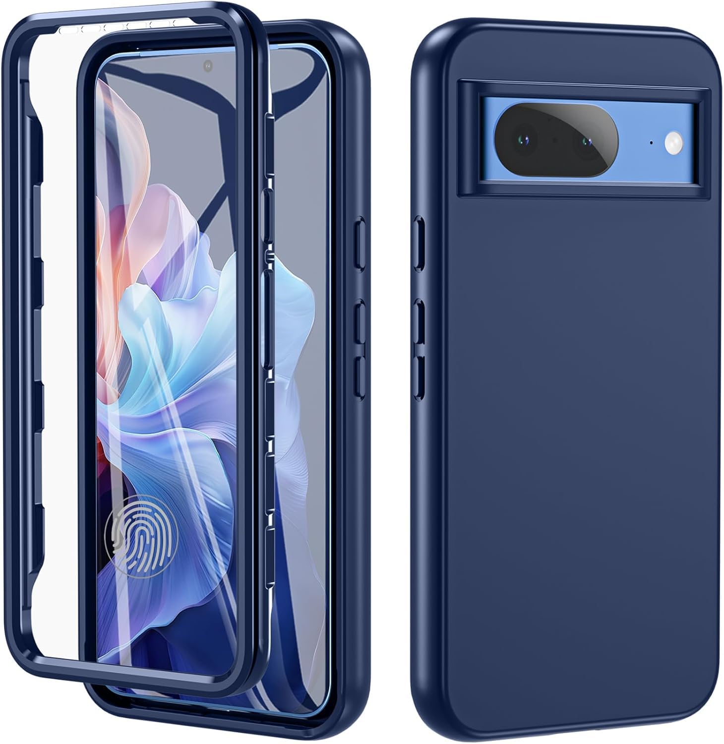 Coque Pixel 8a antichoc 360 avec protège-écran bleu robuste Oil-pixel8a - 8