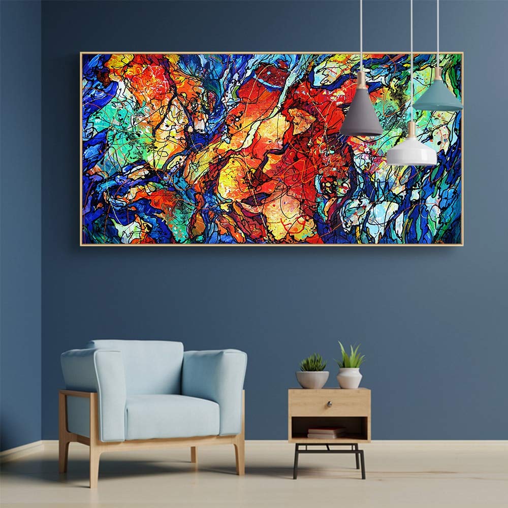 N / A Frameless painting Wall art corrugated canvas abstract image canvas art living room home decoration mountainZGQ7679 60x120cm