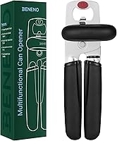 Vista 1 de Beneno Abrelatas manual resistente con tapa magnética levantador y abridor de botellas, abrelatas manual con agarre ergonómico suave, perilla