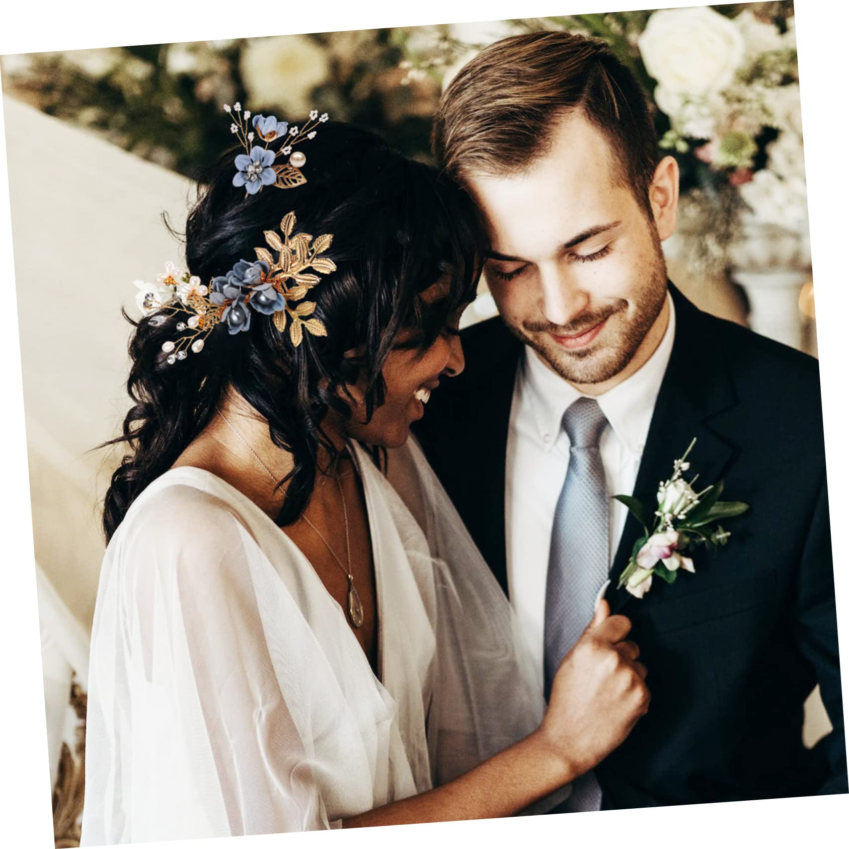 PACKOVE 2set Fermaglio Capelli Donna Elegante Perle e Foglie Floreali Pettini Fatti Mano Strass Accessori Delicati per Capelli da Sposa e Damigella d Onore