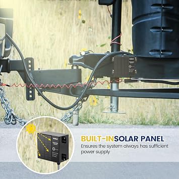 briidea Solar Trailer Brakeaway Kit, Trailer Brakes Breakaway Kit Built-in Solar Panel, Includes 12V 5AH Battery, Charger, LED Indicator, Metal Waterproof Enclosure, for Safe Towing & Driving Safety