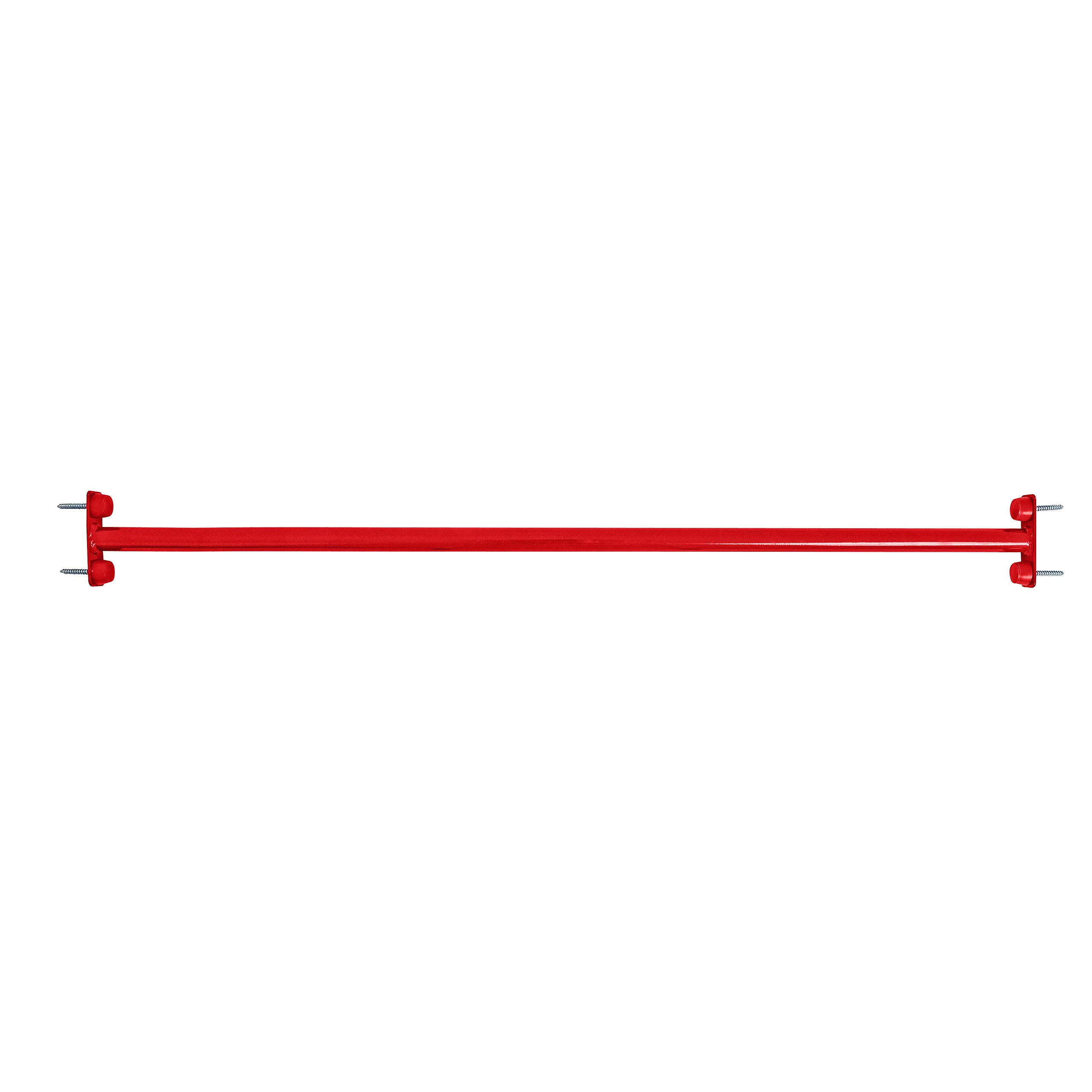 ESTEXO Reckstange Turnstange Klimmzugstange Kletterstange Turnreck Metallreck Gymnastik Gymnastikstange RAL3020 (Rot) 125 cm