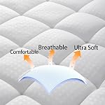 Matelas de taille complète Pad double oreiller Couvercle de matelas avec le bas alternative remplissage- respirant Topper poche profonde fits Matelas 8-21 pouces Soft Matelas Protecteur(54 x 75 De pouce, blanc)