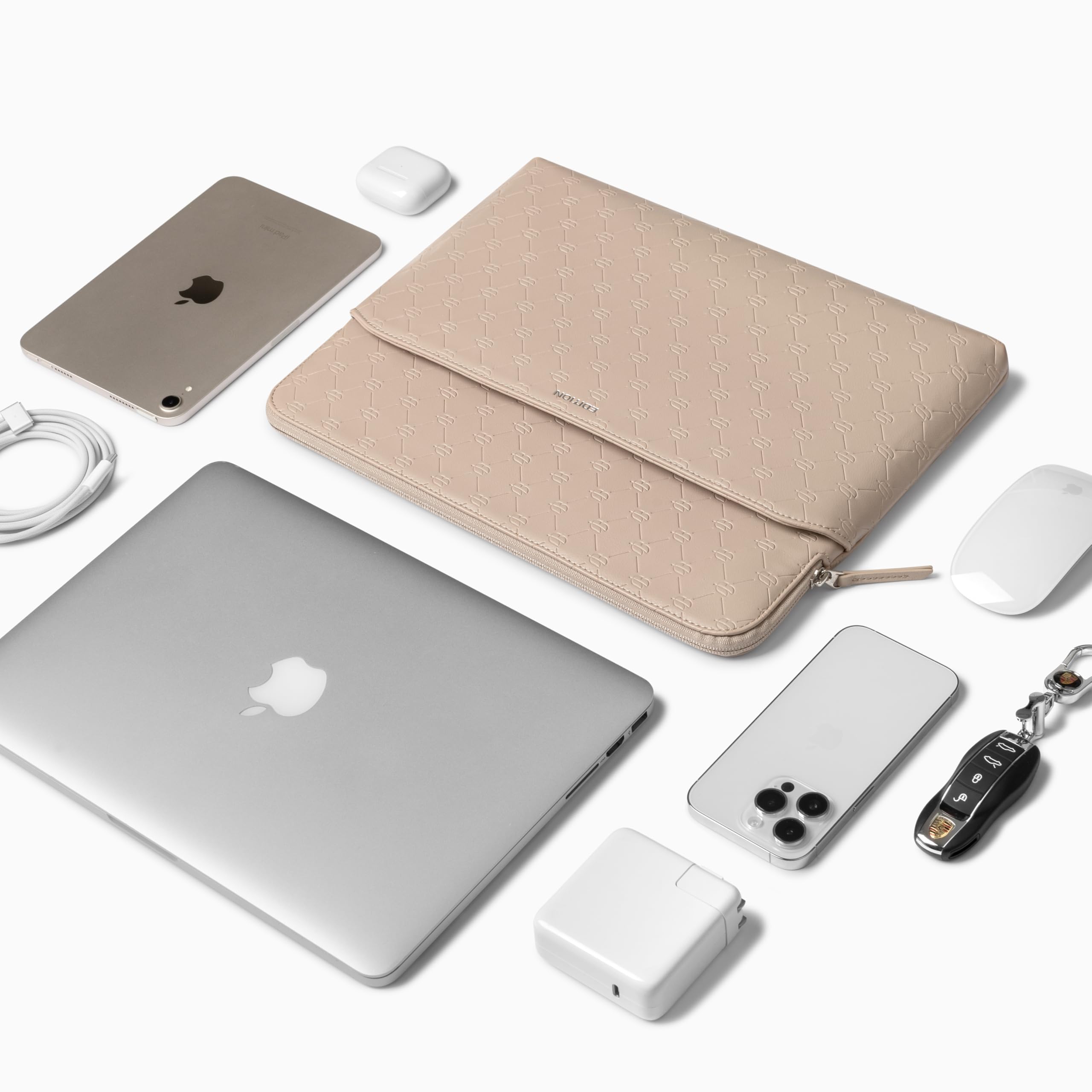 Comfyable x Edition - Custodia per laptop in finta pelle da 13" e 14", compatibile con MacBook Air M5 da 13" e MacBook Pro M5 Pro/Max 2026 da 13", custodia da viaggio per Mac con tasca frontale con