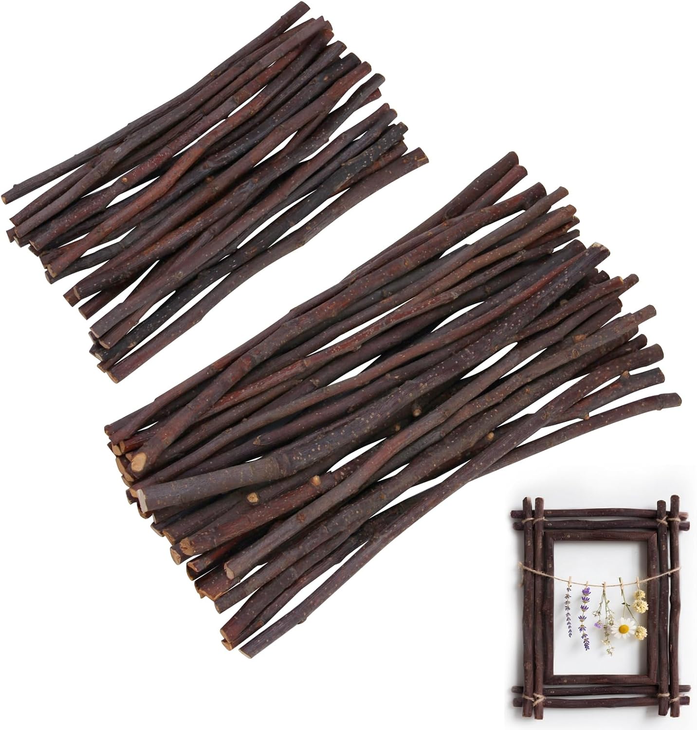 Wood Sticks for Crafts, 50Pcs Wooden Twigs for Crafts Wood Branch Twigs Birch Branches for Decoration, DIY Crafts Photo Props, Festival Decoration