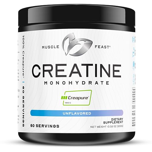 Muscle Feast Creapure Creatine Monohydrate Powder, Unflavored (300g) | Vegan,