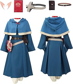 Marcille Cosplay Costume Set Dress and Shawl Full Set for Halloween Outfit Uniform for Women