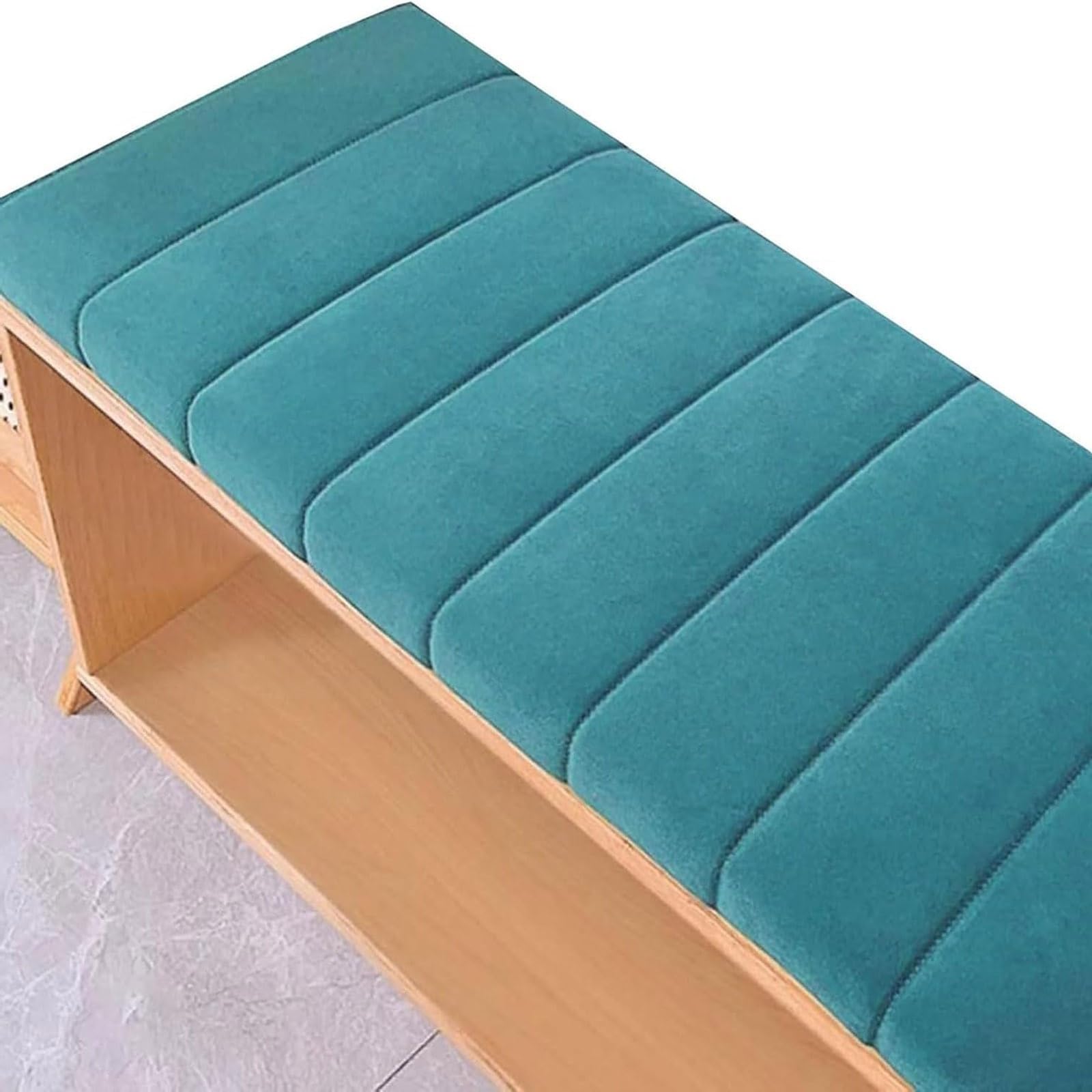 Bench Cushion 120/150/90/180/100 cm Long Seat Cushions 2/3 seater Non-Slip Seat Pad for Indoor Bay Windows, Long Chairs, Dining benches, Swings, Sofas & Porch with Zipper(Peacock blue,140x55x5cm)