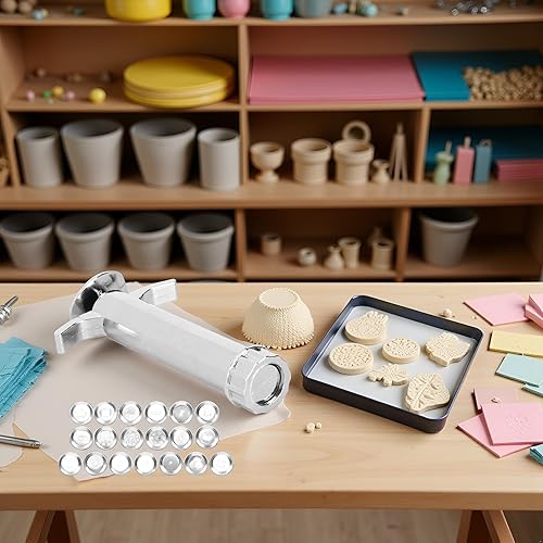 Miniatura 5 de 1 juego de extrusora de arcilla plateada, extrusora de lodo multifunción herramienta de escultura de modelado con 19 moldes de punta para prensas