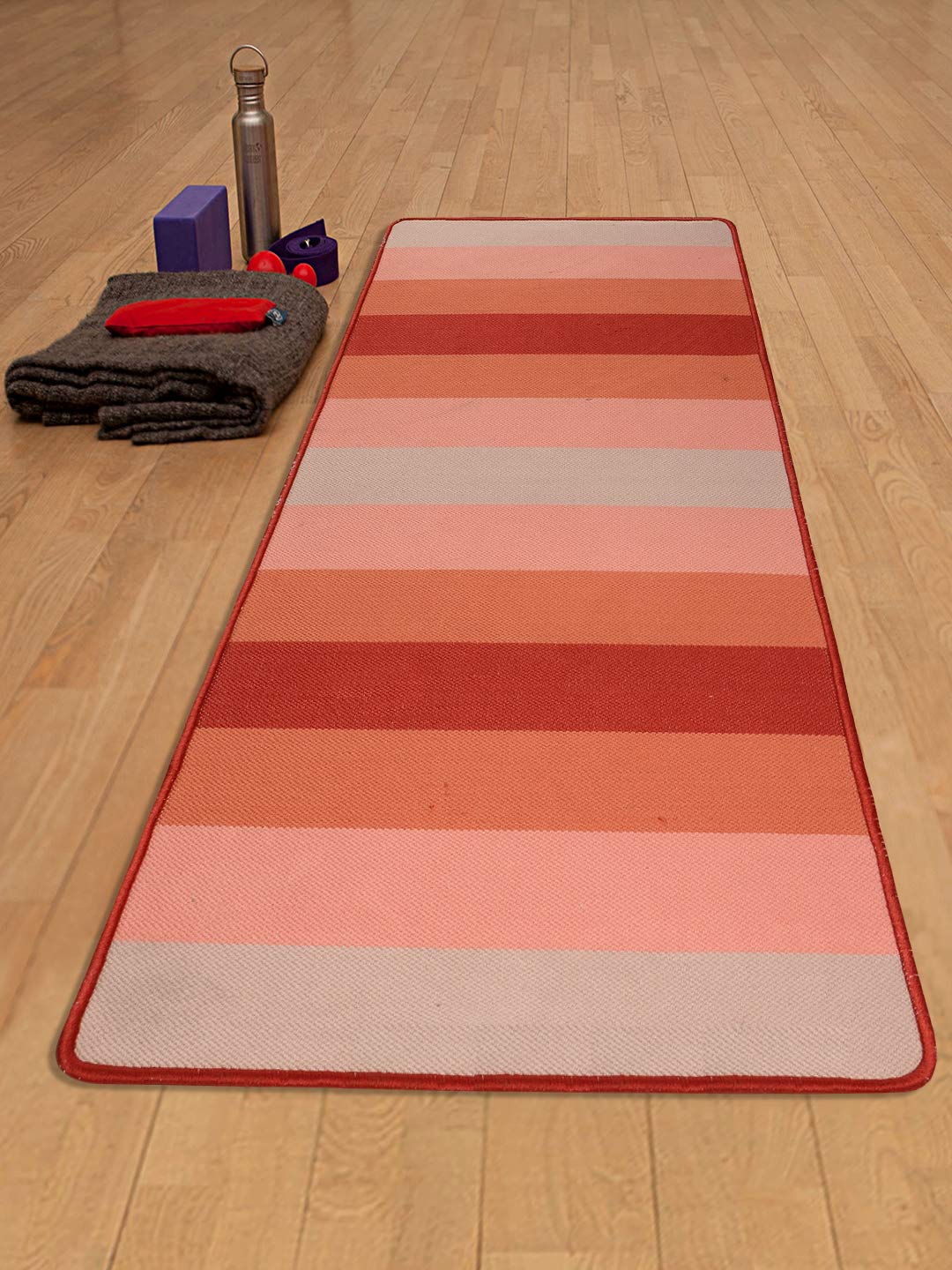 Saral Home Hand Woven Washable Yoga Mat (Red, Microfiber, 70x170 cm)-image-20