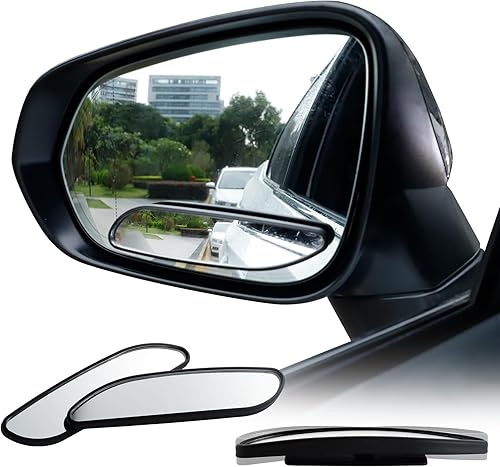 LivTee - Espejo de coche de punto ciego, vidrio HD con marco largo y carcasa de ABS, espejos retrovisores laterales convexos gran angular con