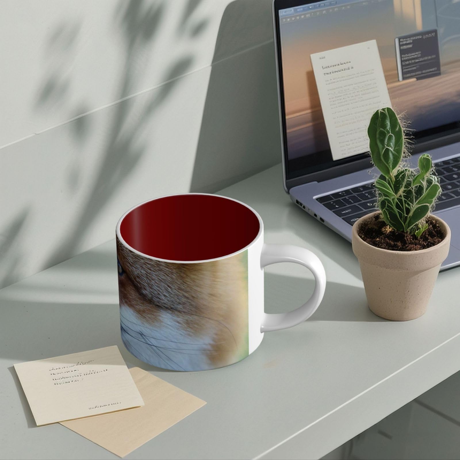 Ceramiczne kubki ceramiczne z nadrukiem lisa Ceramiczny kubek do kawy