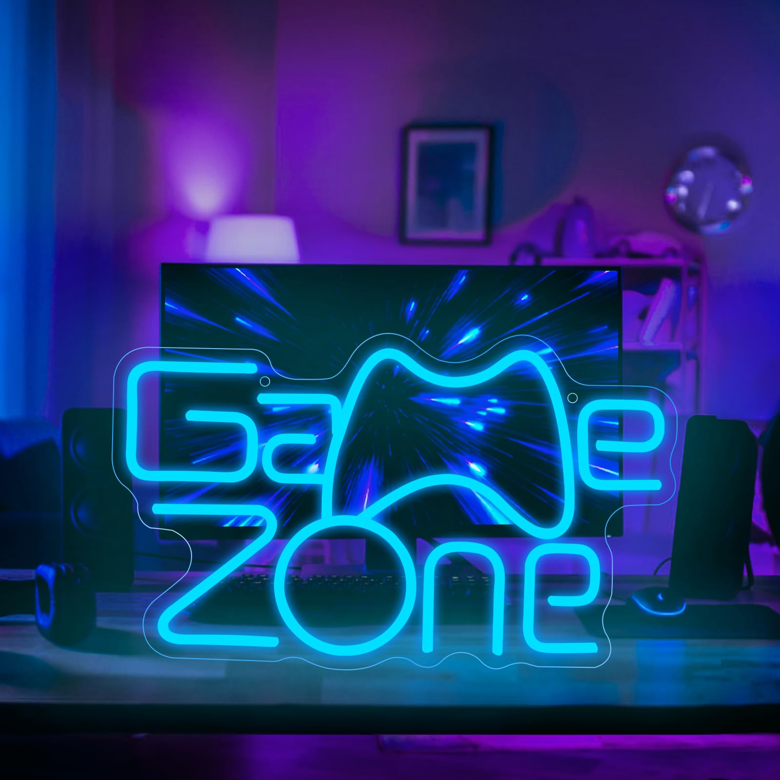 Decorazioni Parete Neon Per Gamer | 4 Pezzi In Legno | Per Camera Ragazzi | Tema Videogiochi - Foto 5