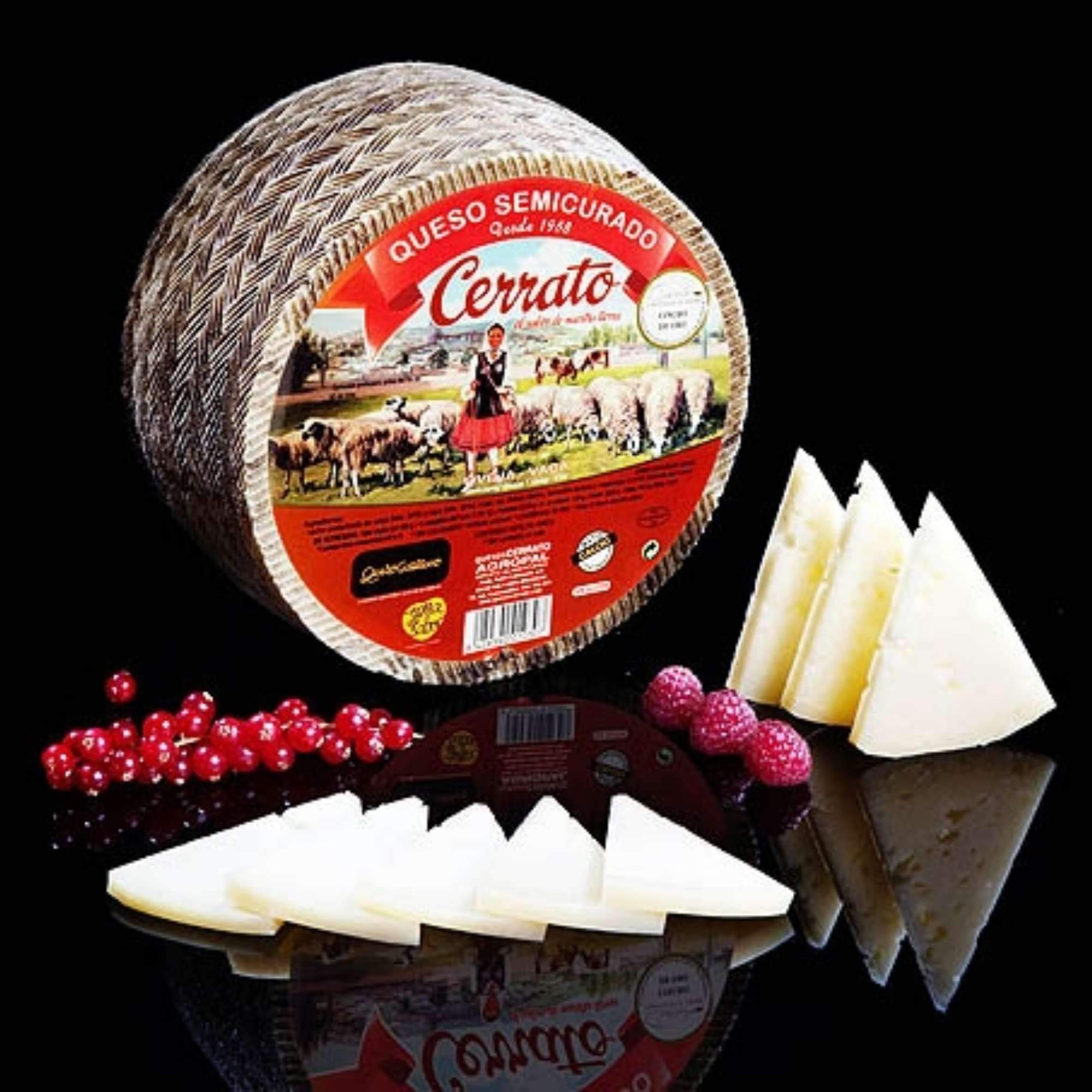 Queso Semicurado Cerrato - Queso Peso Aproximado 2800 gramos - Cerrato Pastora Oveja Vaca - Queso Semicurado con Membrillo TDW (Queso Completo con Membrillo)