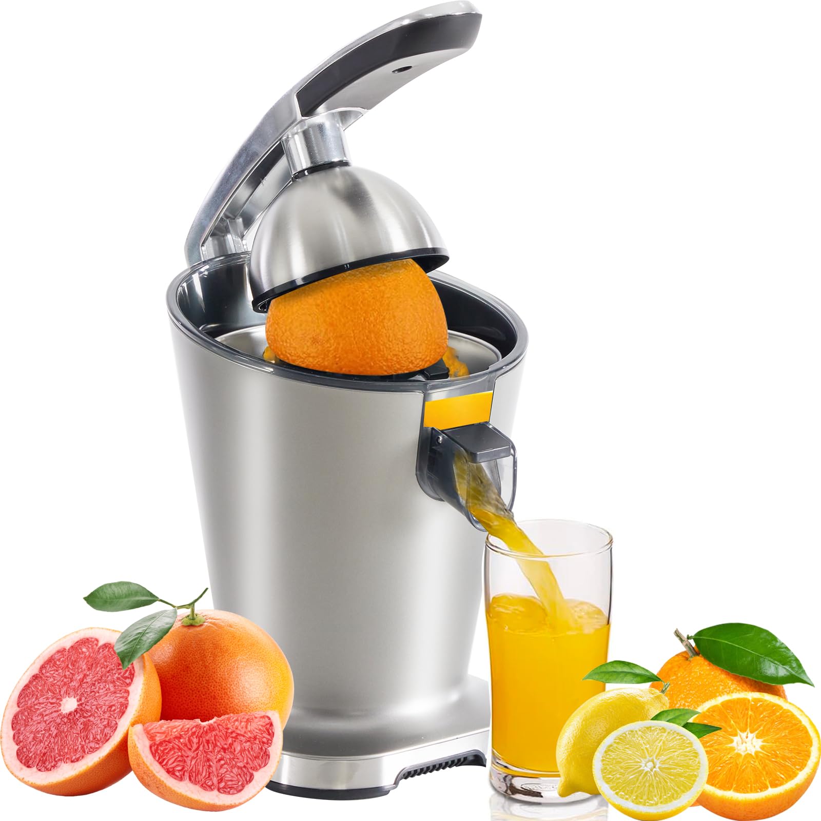 OLIXIS Electric Citrus Juicer Automatic Orange Juicer Machine Lemon Squeezer with One-Touch Operation High Juice Yield and Easy
