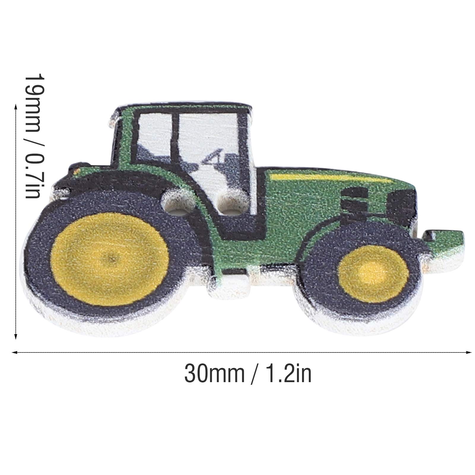 Lot De 150 Boutons En Bois En Forme De Tracteur - 2 Trous, Pour Couture Et Décoration - Idée Créative