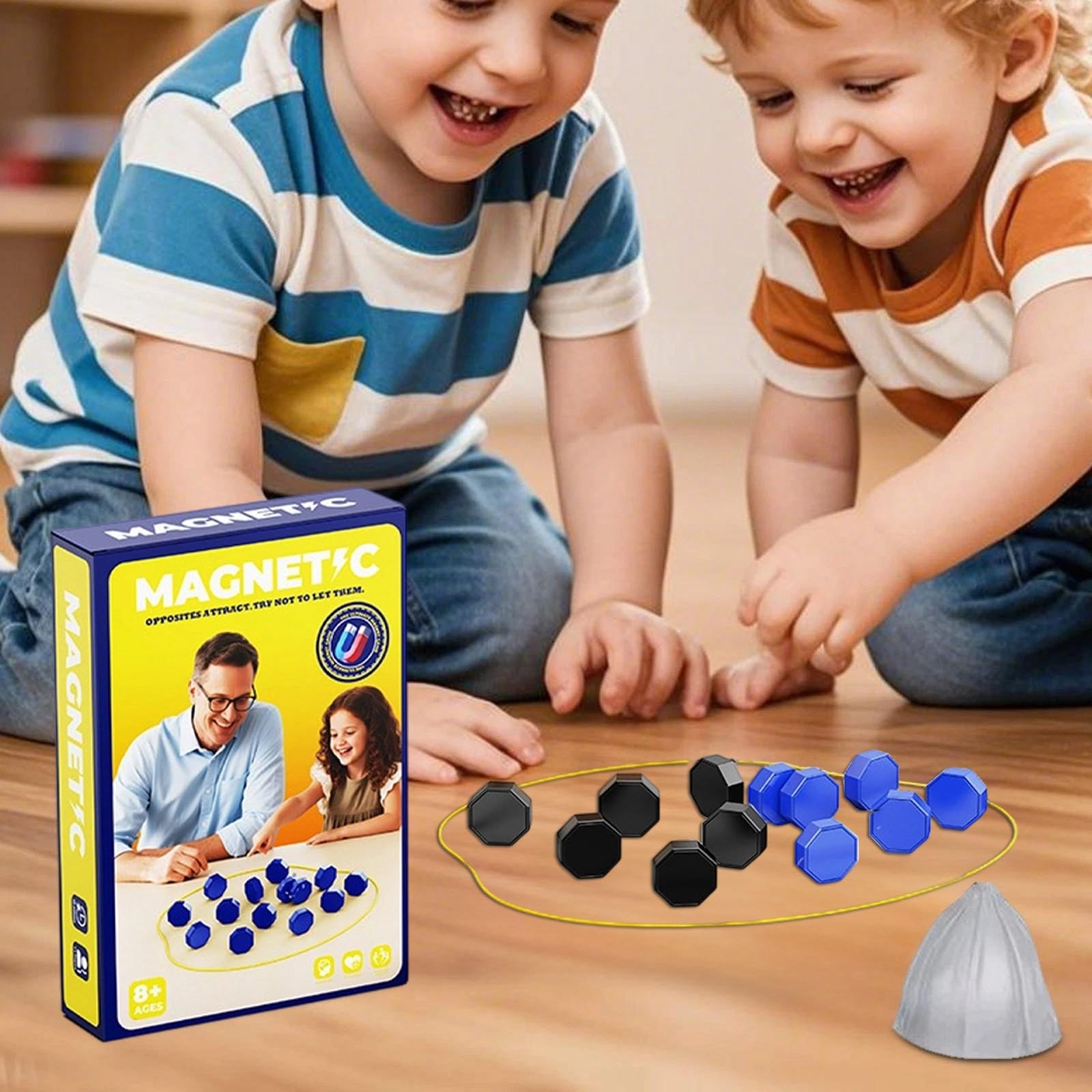 Juego de ajedrez magnético portátil con imán para viajes y camping. Con 20-40 piedras magnéticas como regalo para niños de 9 a 14 años. Incluye rompecabezas Checkers juego en formas geométricas.