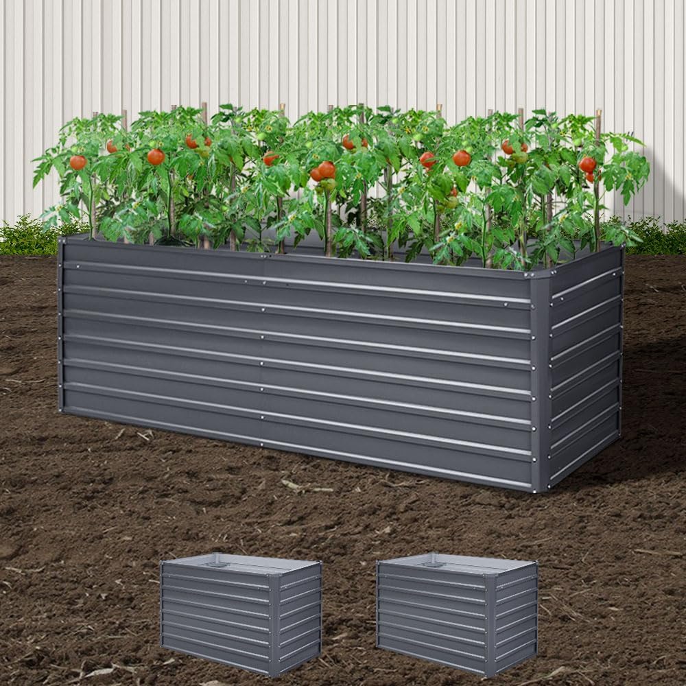 Greenfingers Garden Bed Galvanized Steel Planter Box, Gardening