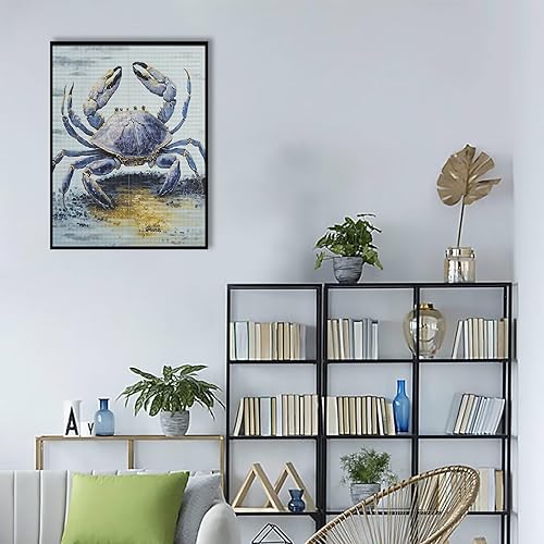 Miniatura 5 de Treff Mudflat Blue Crab DIY 5D Diamond Art Painting Kits para adultos, niños principiantes, 12 x 18 pulgadas, regalo ideal para familiares y amigos