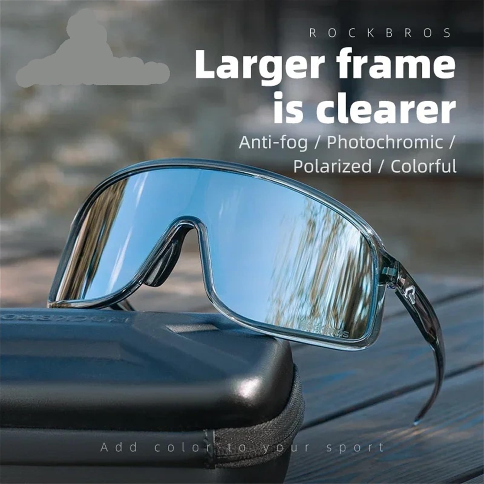 Occhiali ciclismo Cycling Glasses Outdoor Bike Sunglasses UV400 Eyewear Sports Eye Protection Windproof Riding Big Frame Glasse per Sport all'aria aperta