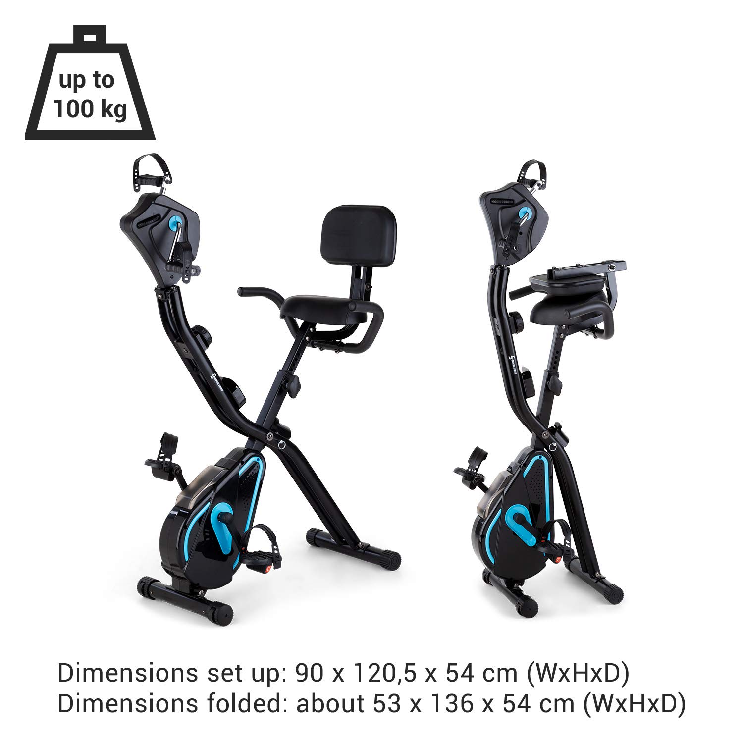 Capital Sports Azura Heimtainer, F Bike mit Magnet-Widerstand, Heimtrainer-Fahrrad Klappbar, Fitness Fahrrad Heimtrainer für Ausdauertraining mit Tablet-Halterung, Fitnessgeräte für Zuhause