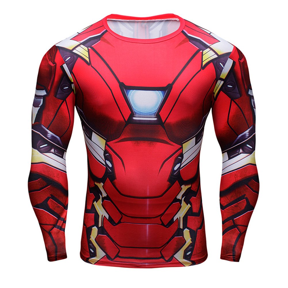 Iron Man Avengers Superhero Slim Fit Stretch Quick Dry 3D T-Shirt Cycling Jersey