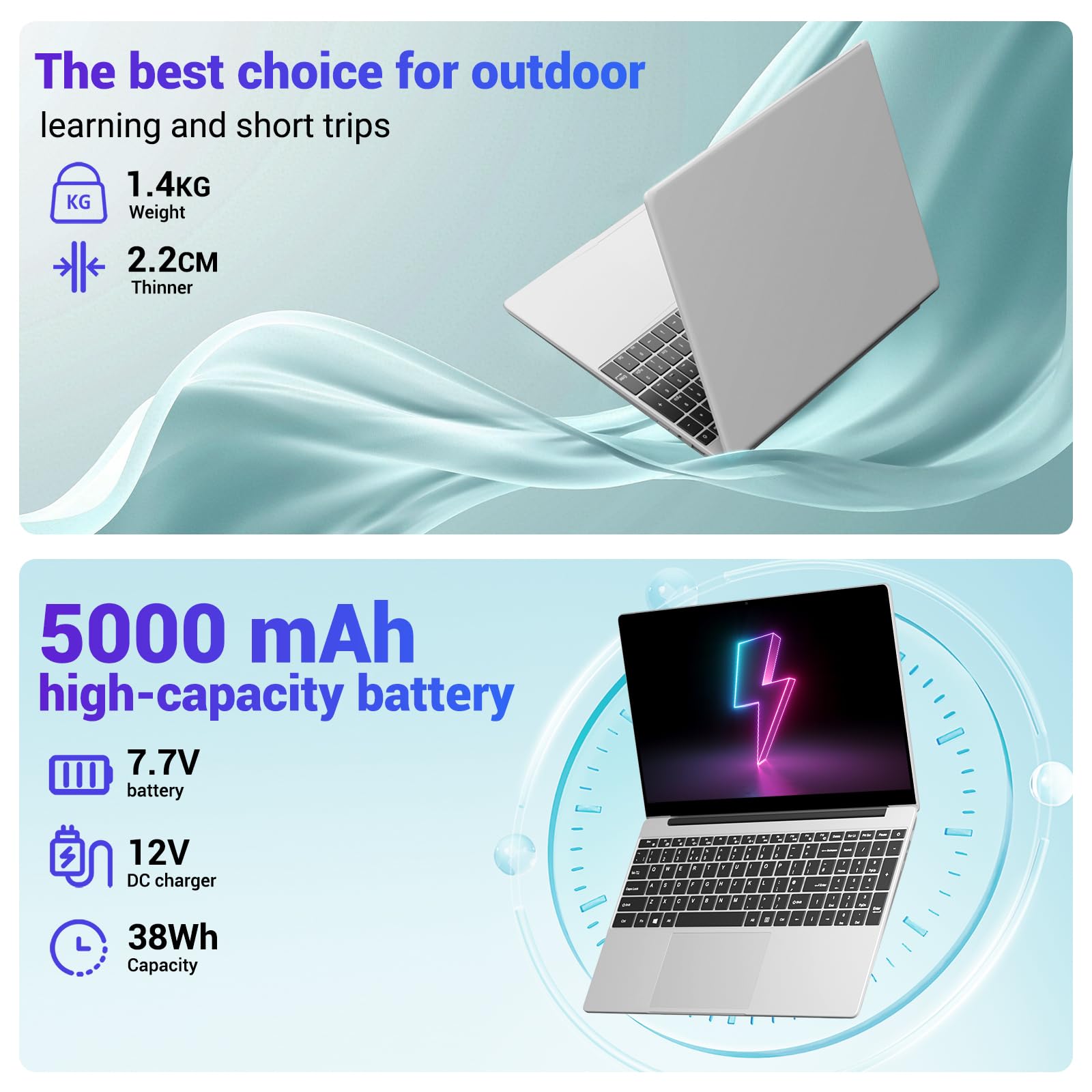 PC Portatile 15.6 Pollici,N95(Fino 3,4 GHz) 16GB DDR4 512GB SSD TF 1TB,Win11 Notebook,1920 * 1080 FHD,Tastiera retroilluminata/5G WiFi/USB-C 3.0/HDMI/Tastiera Italiana Membrana,Grigio