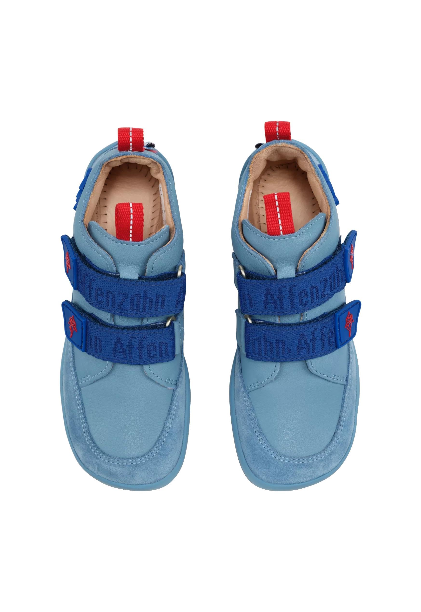 Affenzahn Halbschuh Leder Buddy mit Klettverschluss Weich rutschfest Flexibel Reflektierend für Jungen und Mädchen in Größe 21-32