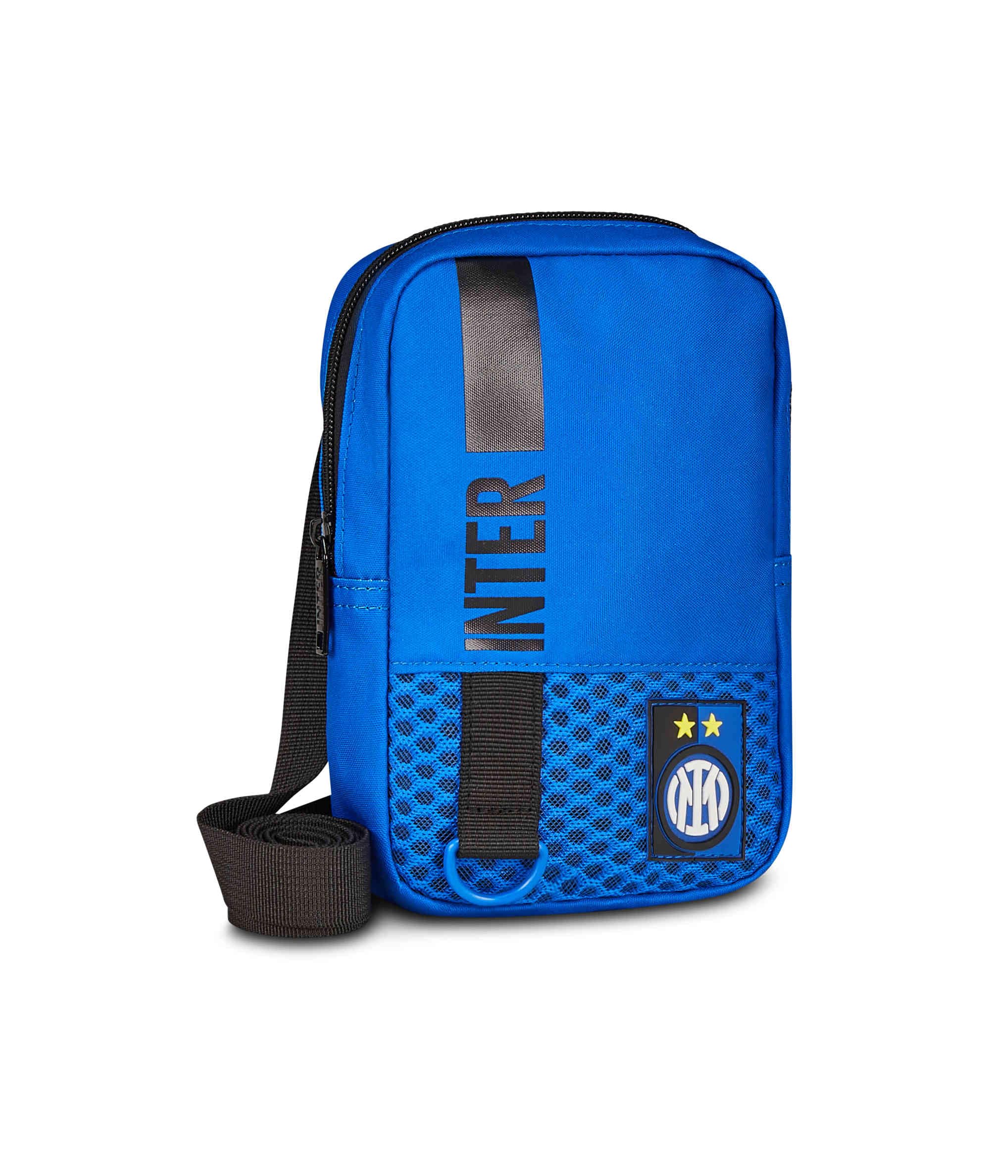 Seven Borsa a tracolla Inter, Blu, Tasca posteriore con zip, Tracolla regolabile, Per bambini e ragazzi, Calcio, Viaggi e tempo libero, Idea regalo tifoso