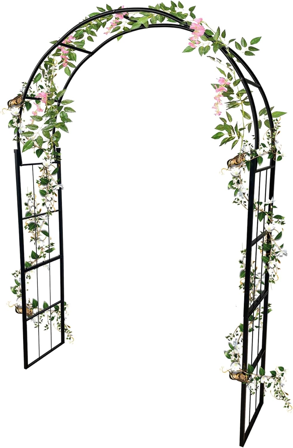 Thickened Garden Arch, Heavy Duty Metal Trellis for Climbing Plants Outdoor, Wedding Arch Garden Arbor Rustproof Frame Archway Flower Arches for Bridal Party Decoration, 102.36" x 51.18", White