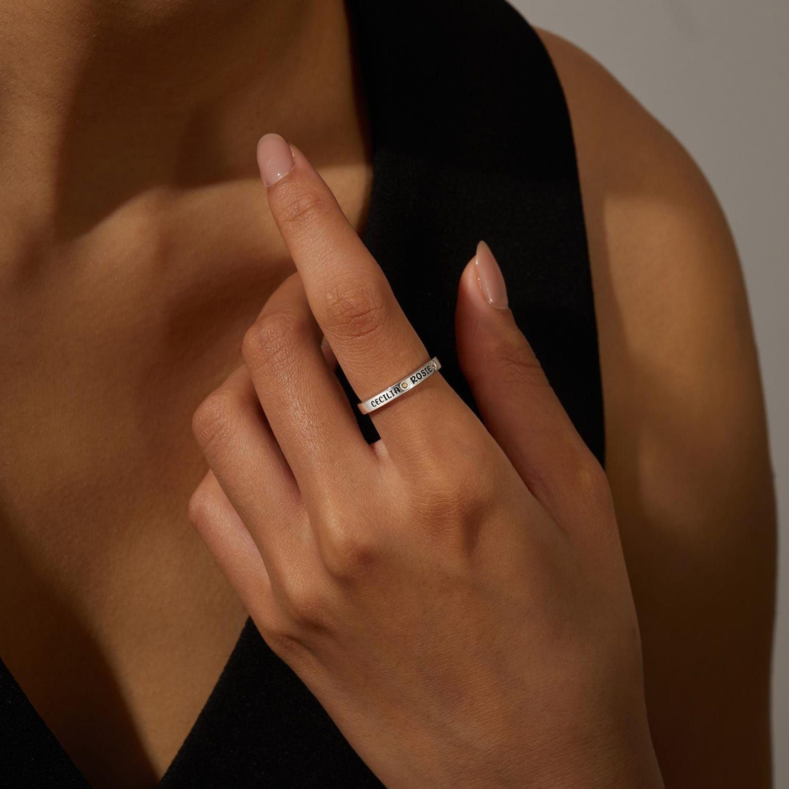 Mama Ring mit Kinder Namen, Mama Ring, Geburtsstein für Mutter Schmuck Geburtsstein Muttertag Weihnachten Geburtstag Jahrestag