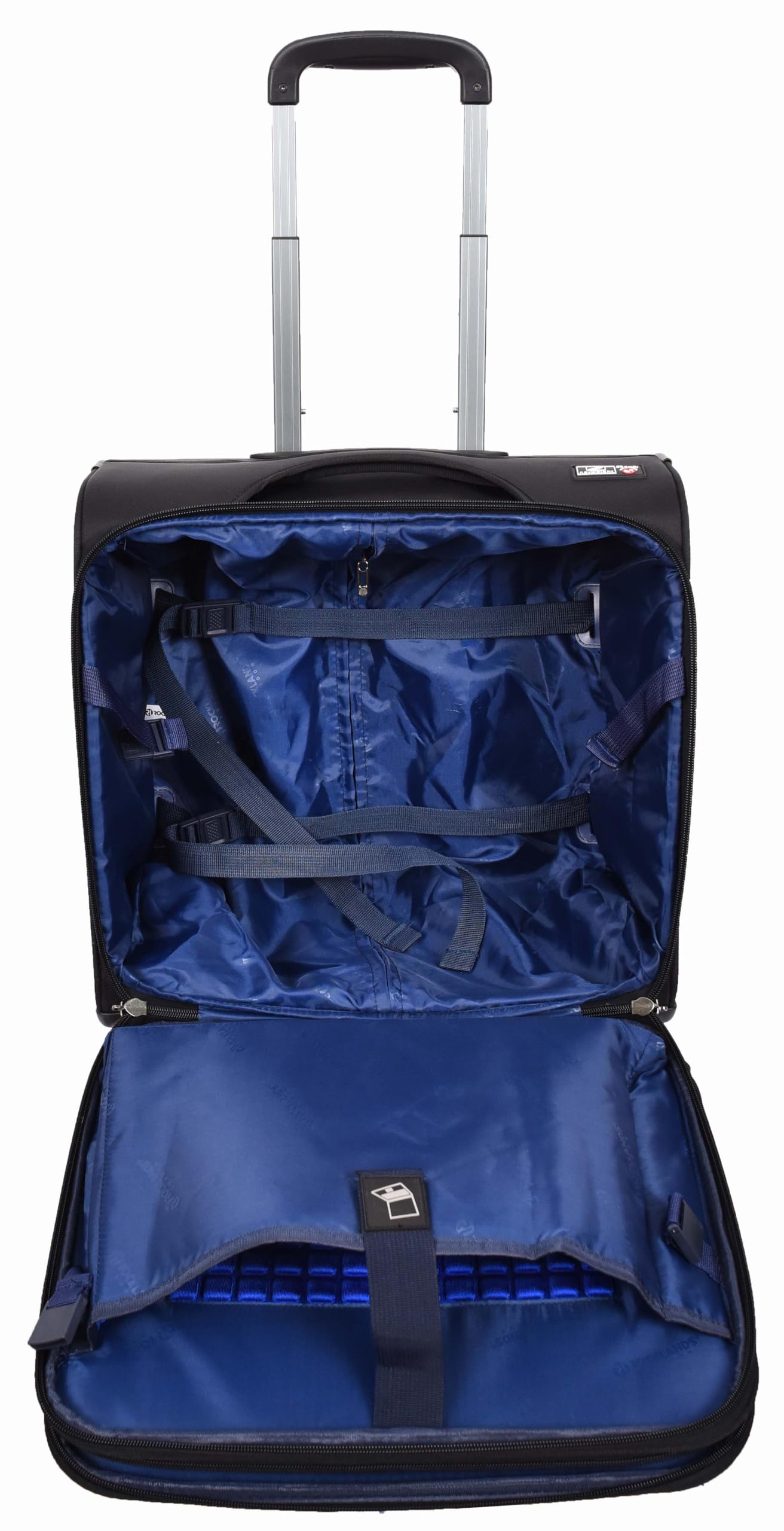 A1 FASHION GOODS Valise à roulettes 4 roulettes pour ordinateur portable, documents, vêtements, sac de voyage d'affaires, navette, Noir, Carry-on 18"