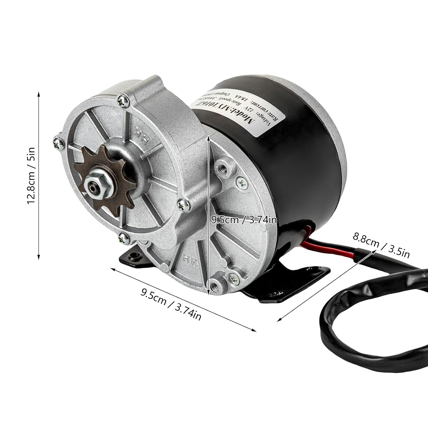Gear Reduction Electric Motor, 12V 350W 3000RPM Brushed Copper Wire Gear Motor for Electric Bicycle,Scooter,Bikes