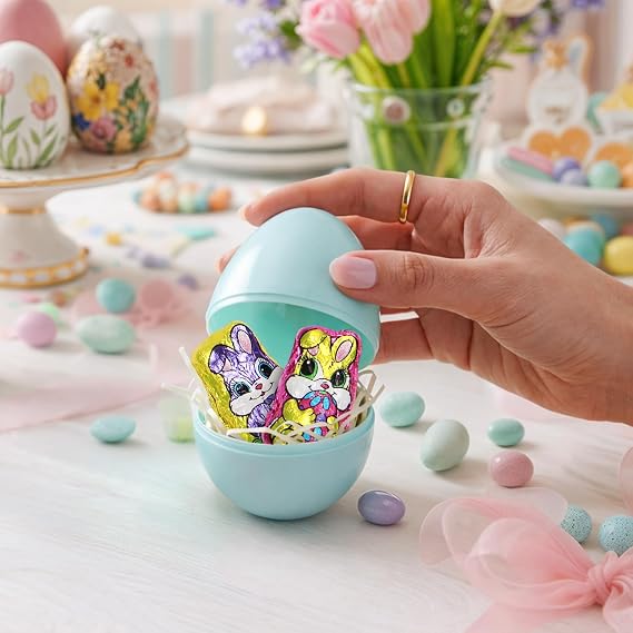Easter Solid Milk Chocolate Mini Bunnies - 1 Pound Bulk Bag Individually Foil Wrapped Easter Chocolate Bunnies Candy for Easter Baskets, Egg Hunts, Party Favors & Candy Buffets
