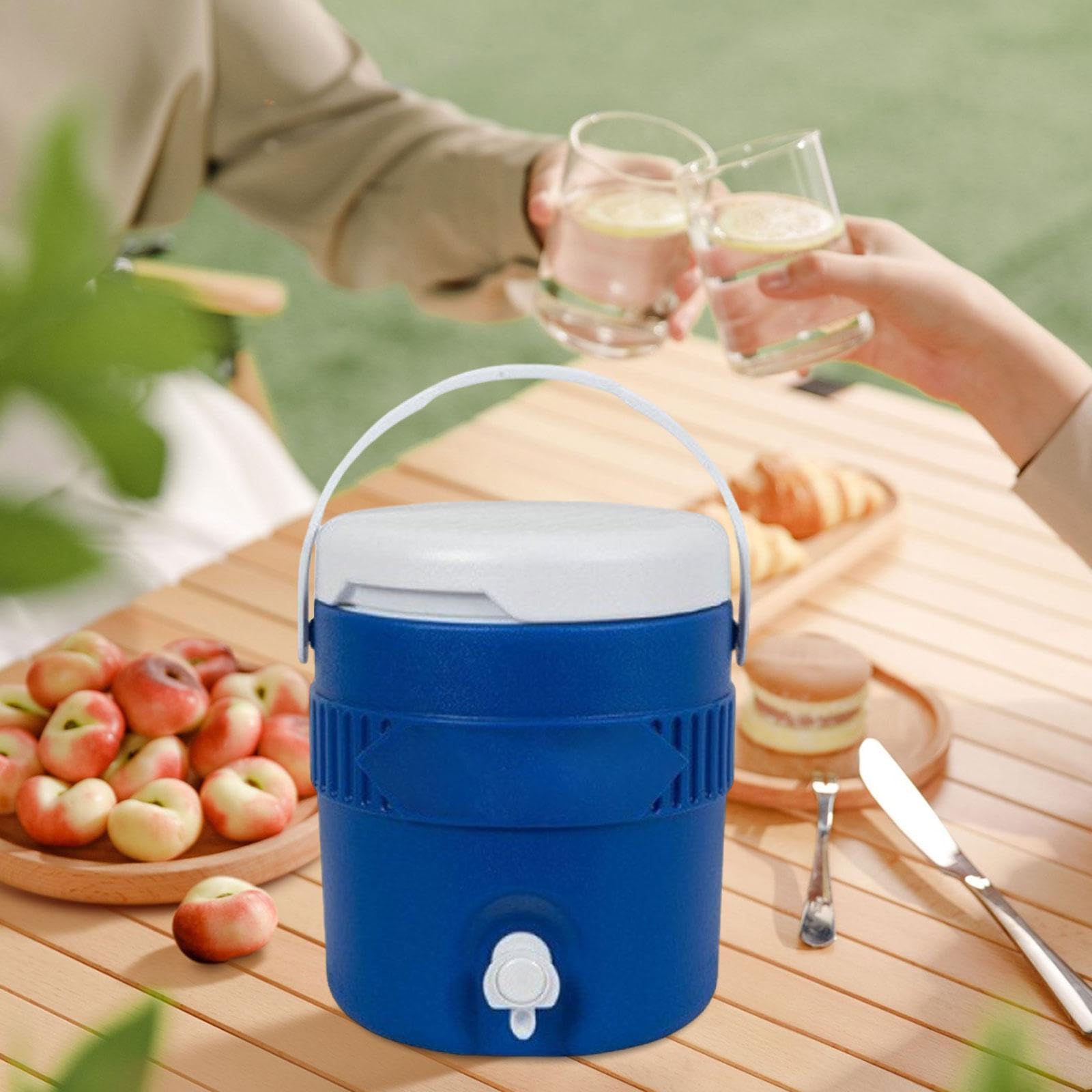 Nevera Portátil Multiusos con Dispensador de Agua Y Asa Capacidad 3.8 litros Estructura Aislante Y Liviana Picnics Viajes en Carretera