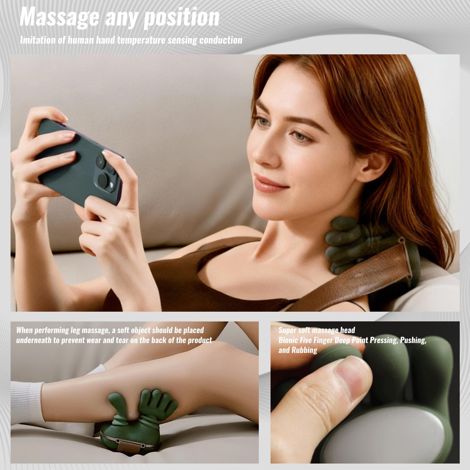 Massagegerät,Rückenmassagegerät Massagemeister,4D Nackenmassagegerät,3 Massageeinstellungen & 2 Heizstufen,für Zuhause,Büro,Reisen,Entspannen Sie Muskeln,Lindern Müdigkeit