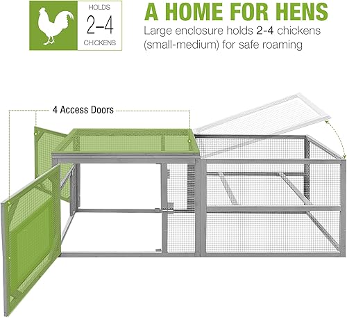 Vista 2 de Gallinero para gallinero Walk-in - Jaula de aves de corral para gallineros, jaula de hábitat para conejos, extensión grande