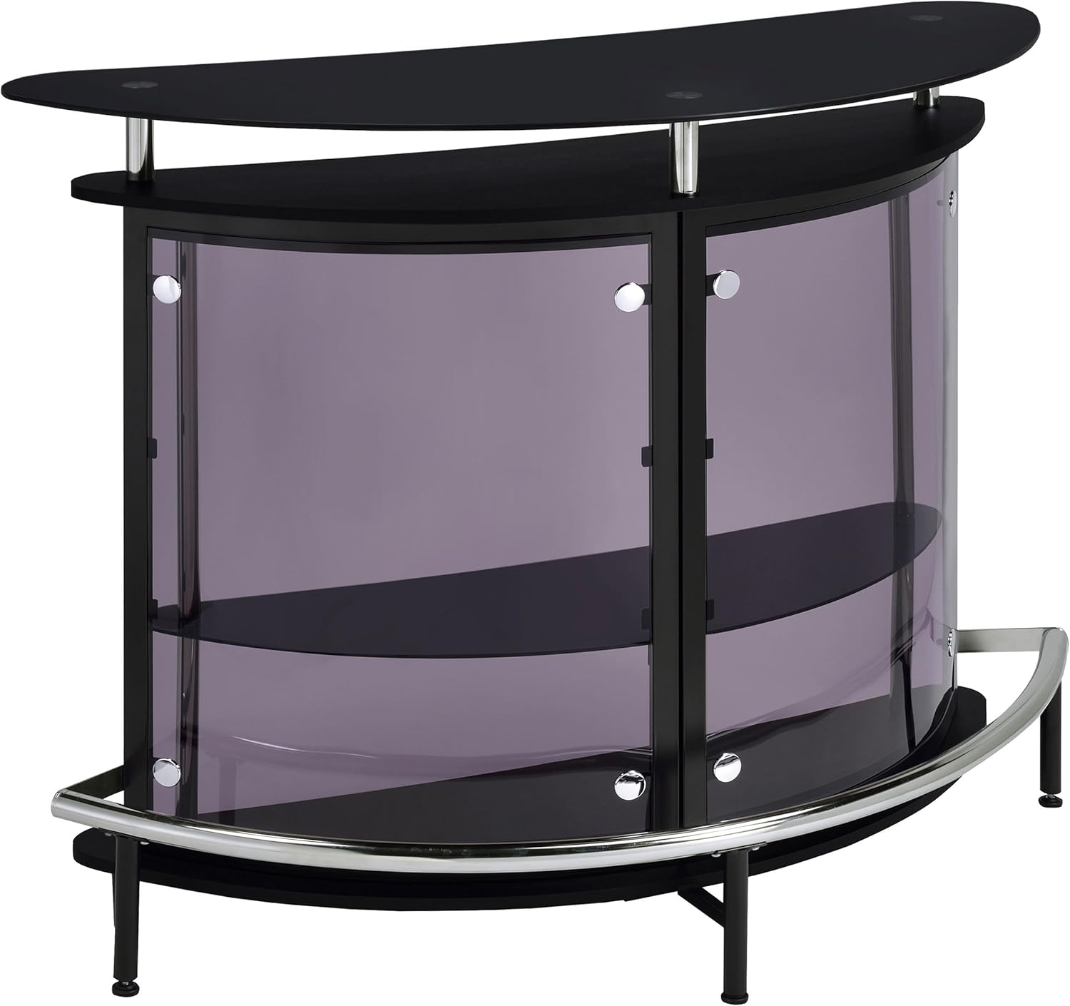 Coaster Home Furnishings - Amarillo - Glass - Freestanding Wine Cabinet with Curved Metal Frame and Storage - Dining Room & Home Bar - Black - 101065